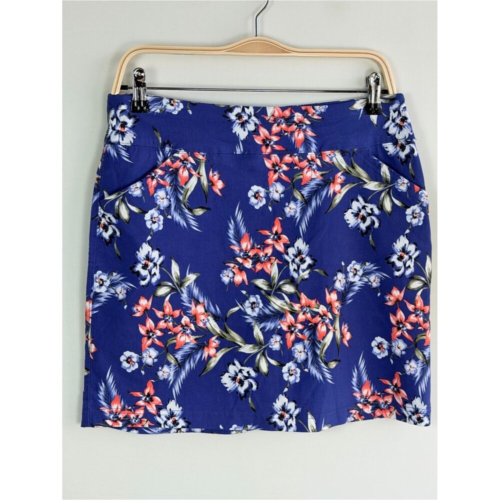 Mario Serrani Floral Tummy Control Golf Skort Blue Medium